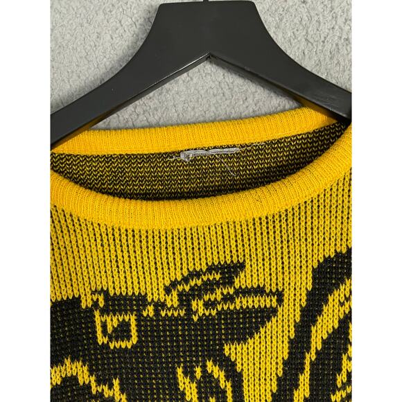 Marc Chemtob Renaissance Collection Griffin Sweater Yellow Black Acrylic USA‎ 4 - Picture 12 of 13